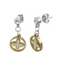 Stainless Steel Cross Charms Dangle Earrings