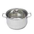 古典的な調理器具卸売調理鍋ステンレス鋼焦げ付き防止スープ鍋ガラスカバー付きシチューポット