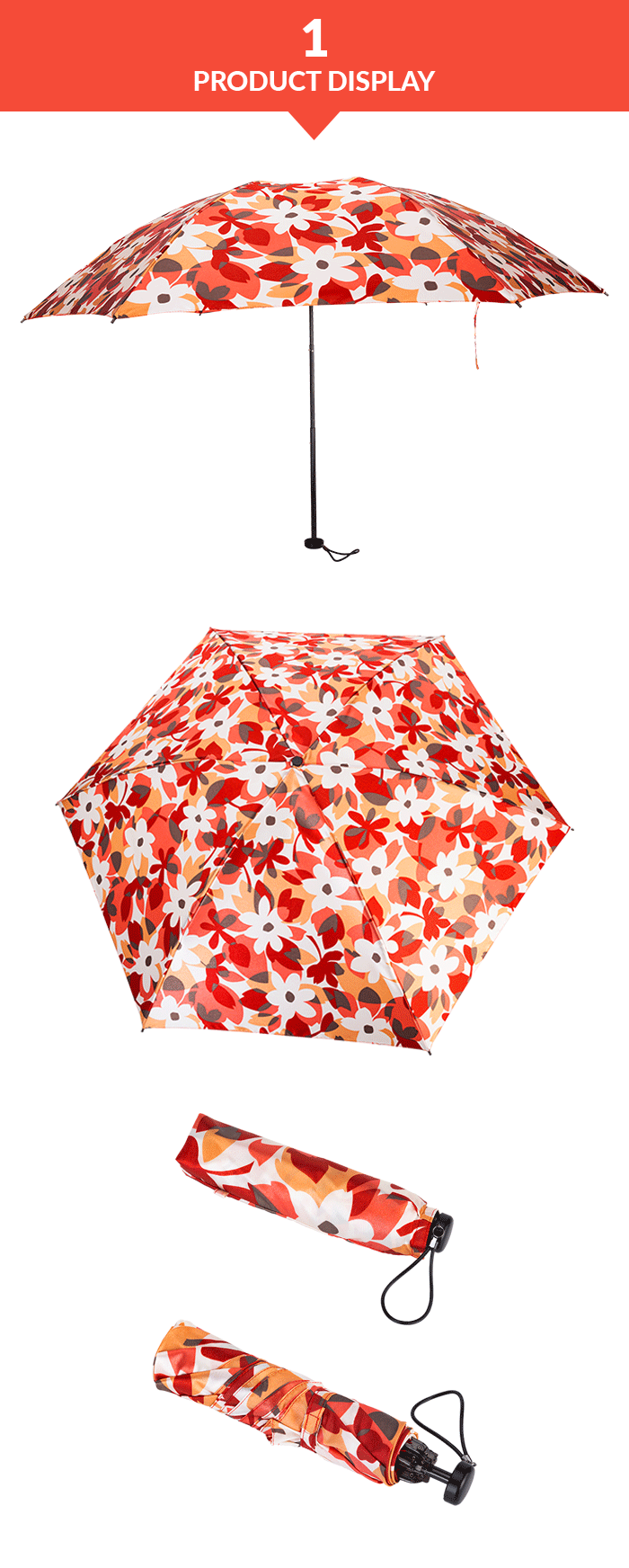 Satin Ladies Folding Umbrella