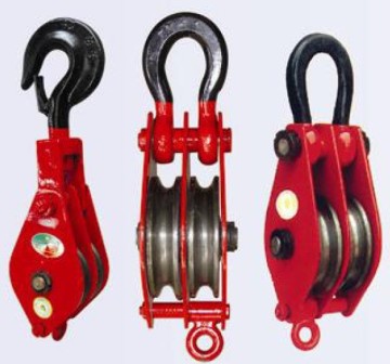 Hook type Two wheel lifting tackle/3-wheel pulley block