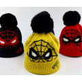 Chapéu de malha Spiderman para crianças de inverno
