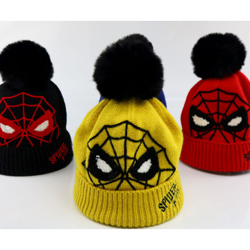 Gorro de punto Spiderman para niños de invierno