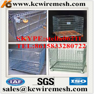 Factory!!!! Cheap!!!! KangChen collapsible metal welded galvanized wire mesh warehouse turnover container cage