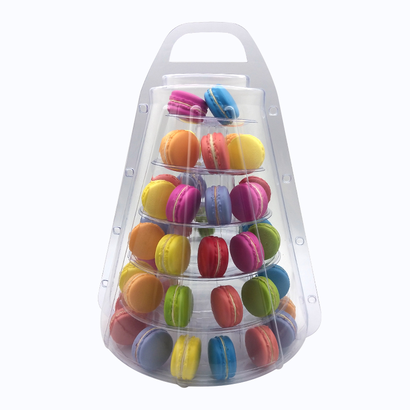 Plastic macaron clamshell packaging for 48 macarons