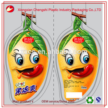 fruit shape inflatable and printed fruit juice packaging bag