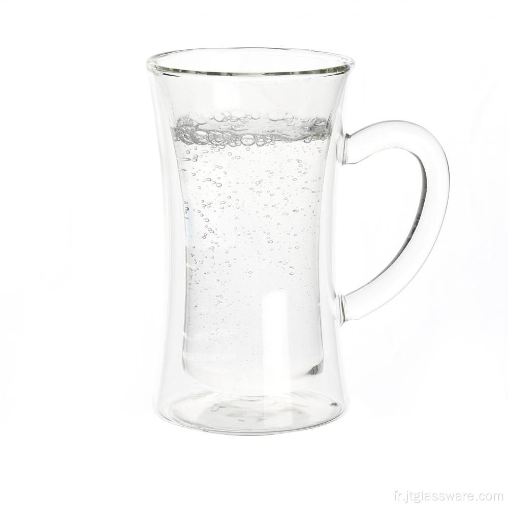 Tasse en verre personnalisée à double paroi pour le thé blanc