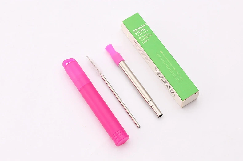 Logo Laser Stainless Steel Straw Reusable Drinking Metal Straw