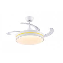 White Ceiling Fan with Blades and LED Light
