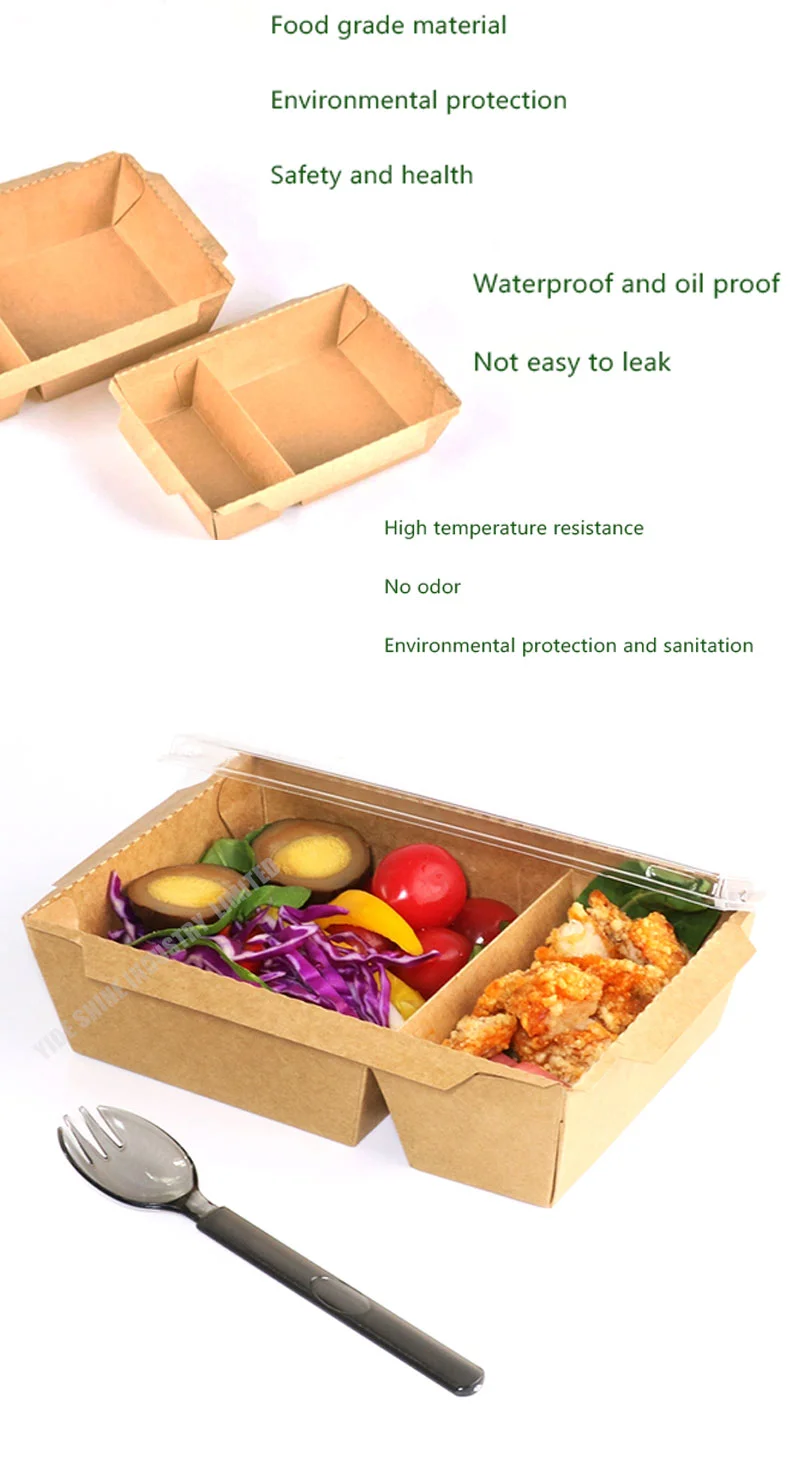 Biodegradable Kraft Food Paper Packaging Lunch Box