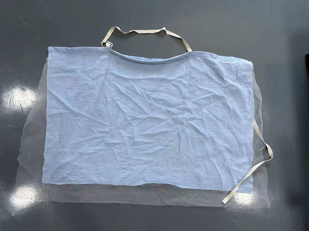 (70cm 100 cm) Pamuk krep ve örgü ile çift katmanlı hemşirelik örtüsü (1) (70cm 100 cm) Double Layer Nursing Cover with Cotton Crepe & Mesh(1)