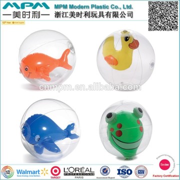 EN71 standard promotional inflatable 3D beach ball, inflatable beach ball with animal inside                        
                                                Quality Choice