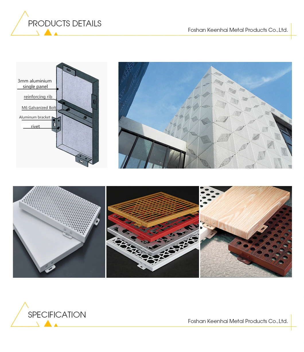 Decorative Punching Aluminum Design Perforated Interior Wall Cladding