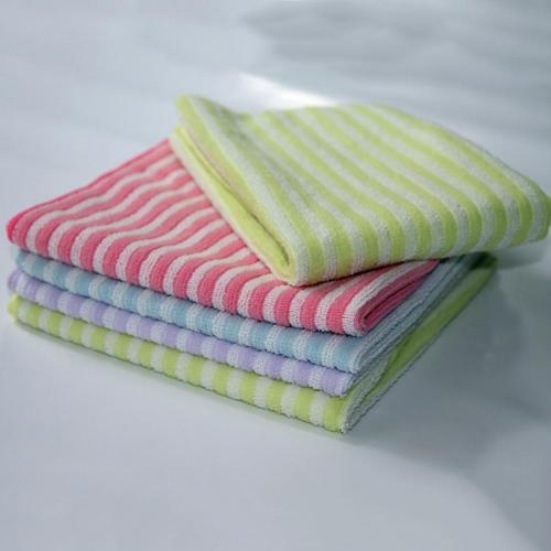 Microfiber Color Strip Cleaning Towel