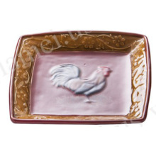 Arted tableware for rooster collection --square dish