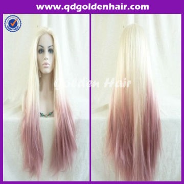 Golden Hair Fashionable Synthetic Cheap Party Wig Cosplay Pink Wig