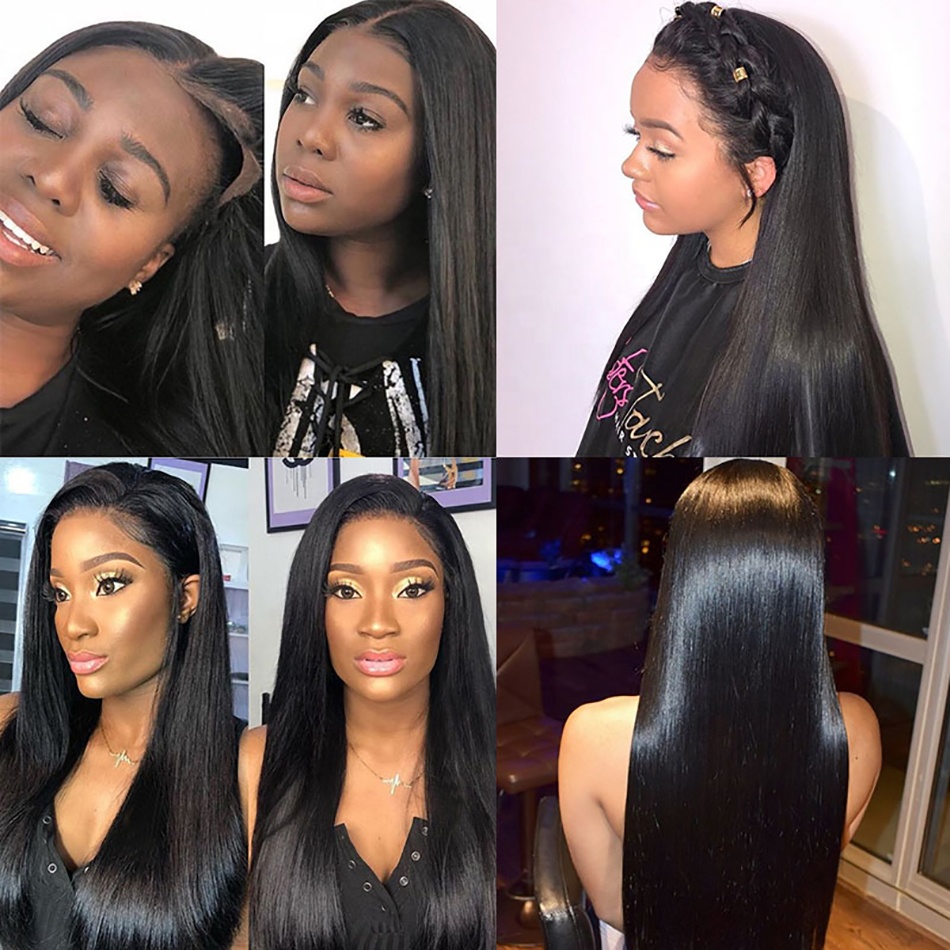 13*4 Straight Lace Wig Remy Brazilian Transparent Lace Front Human Hair Wigs Raw Virgin Straight Black Wig
