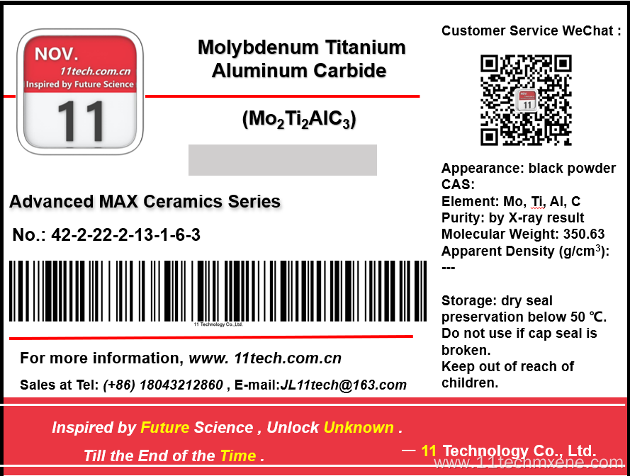 Mixed metal MAX phase materials Mo2Ti2AlC3