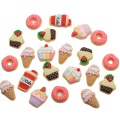 Lindo helado Donut Cup Cake Chocolate Resina Beads Flatback Cabochon Charms Material Niños Joyería para el cabello