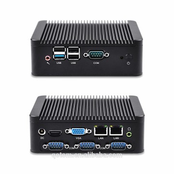 New J1900 Quad core with 4 RS232 Dual RJ45 Desktop computer Fanless