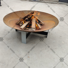 Corten Steel And Water Bowl Bbq Fire Pit