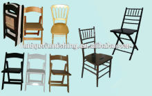 White wooden padded folding chairs, tiffany folding chair