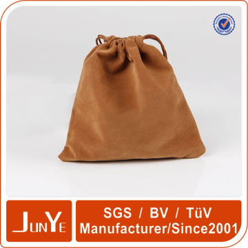Logo printed pull string cinch bag microfiber cloth pouches