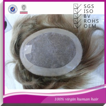 human hair mens toupee /hair loss treatment/ human hair mens toupee