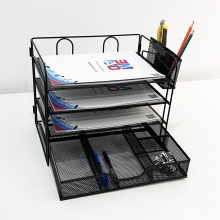 Black Wire File Holder - Metal Magazine Organizer Desk Accessory