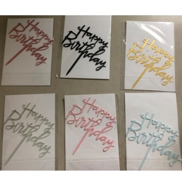 Acrylic Cupcake Toppers Happy Birthday Letter Cake Toppers