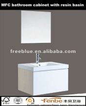 MFC bathroom cabinet with resin basin