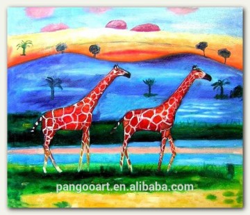 Wholesale africa giraffe Oil Canvas Animal Painting