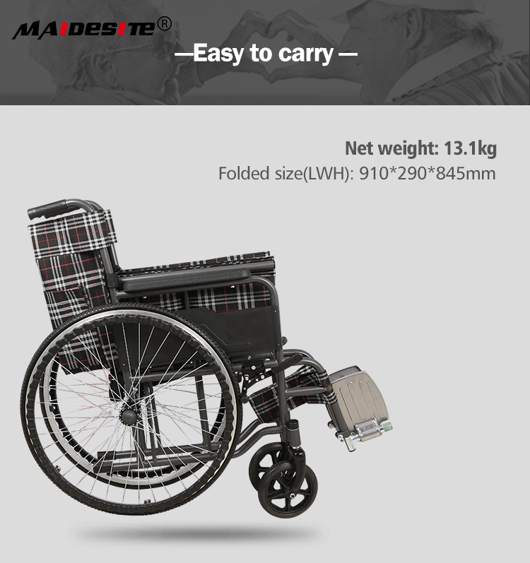 批发老人便携式手动医院轮椅椅出售