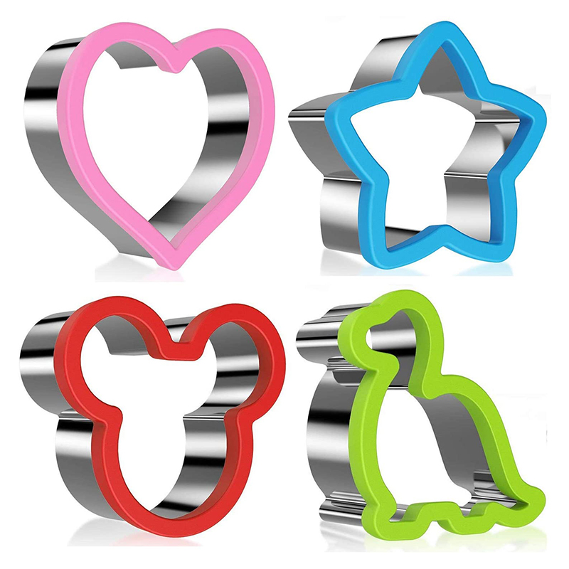 Stainless Steel Kitchen Sandwich Molds - Food Grade Dining Bread Cookie Cutters Dinosaur Mouse