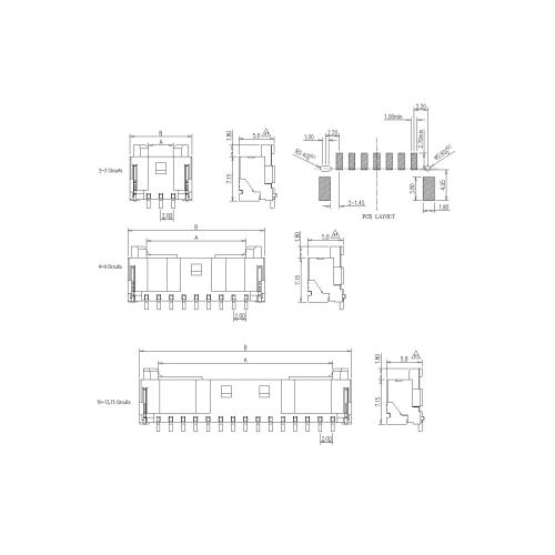 2.0mm Pitch 90° SMT Wafer Connector With Post
