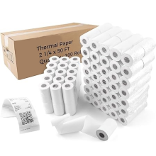 2 1/4\" x 165 Feet White Thermal Cash Register Receipt Paper - Premium Quality