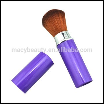 Retractable plastic ferrule makeup brush
