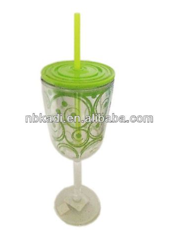 Promotion plastic cups with lid and straw