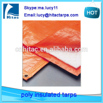 Orange color poly insulated tarps,concrete curing blanket in cold weather