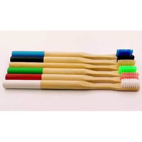 Support de voyage de brosse à dents en bambou à poils moyens personnalisé OEM
