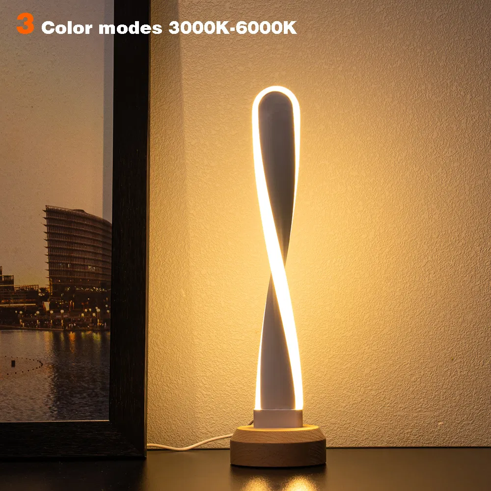 Intelligent Solid Wood, LED Night Light with Unique Features, USB Desk Lamp
