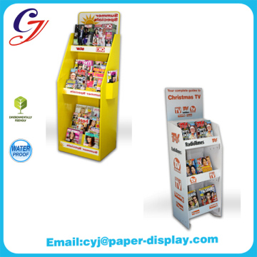 Most Popular Shop Display Sales Point Book Racks Floor Cardboard Shop Display Book Racks