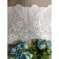 off White Cotton Stretch Fabric Lace Trims