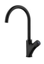 Gooseneck Black Brass Kitchen Mixer