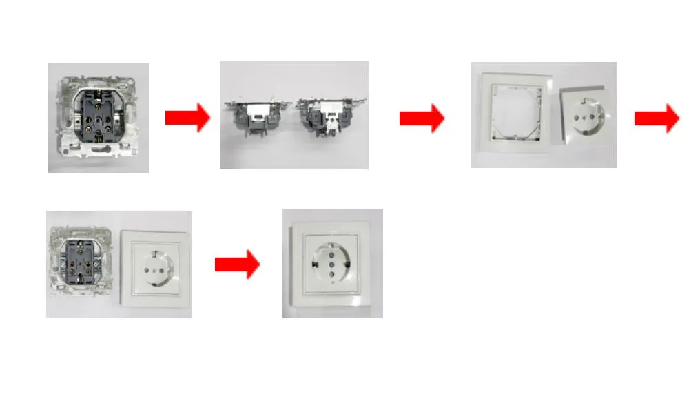 Крестовой переключатель Промежуточный настенный переключатель на 2 места