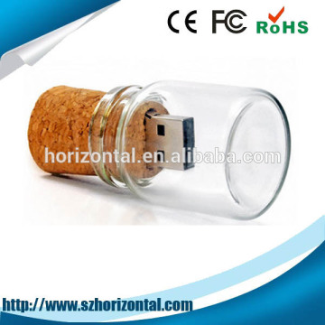 Populary in the world message Bottle glass usb flash drive