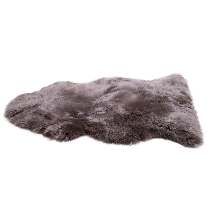 Genuine Natural Black Sheepskin Sheep Real Fur Pelt Rug