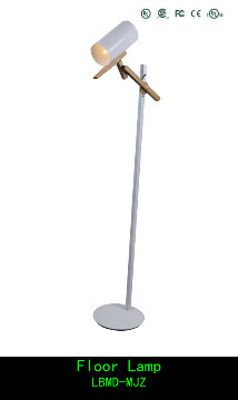 Simple floor lamp made of Iron and Wood