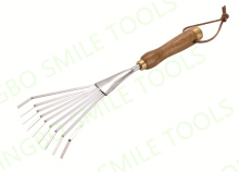 The factory supplies durable nine-tooth rake handheld mini smooth soil rake grass rake