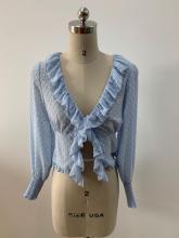 Women Chiffon Top With Lace Collar
