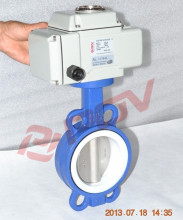 Acid and alkali Four Fluorine electric butterfly valve ac220v